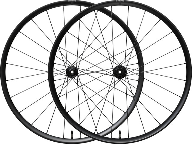 Shimano Juego de Ruedas Logo WH-RX180 Disc Center Lock 28" - negro/28"/Shimano carretera/142 mm/100 mm/Non Boost/Non Boost