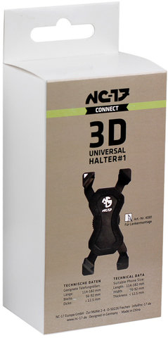 NC-17 Soporte de manillar Connect 3D Universal para Smartphones - negro/universal