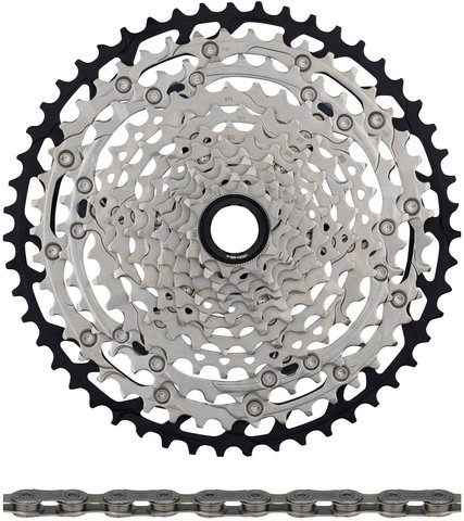 Shimano SLX CS-M7100-12 Cassette + CN-M7100 12-speed Chain Wear & Tear Set - silver/10-51