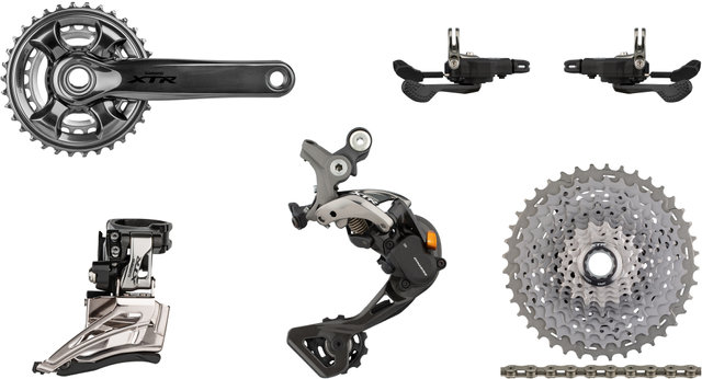 XTR M9020 Race 2x11 24-34 Groupset - grey/down swing, high clamp/175.0 mm/clamp/11-40