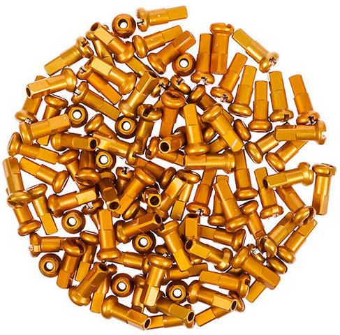 Alu-Nippel 2,0 mm - 100 Stück - gold/12 mm