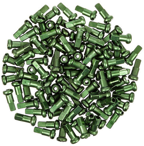 DT Swiss Écrous en Aluminium 2,0 mm - 100 pièces - vert/12 mm