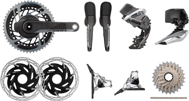 Red eTap AXS HRD FM 2x12 37-50 CL Disc Brake Power Meter Groupset - black/172.5 mm 37-50, 10-26
