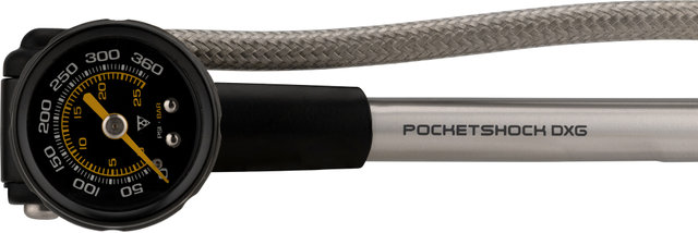 Topeak Pompe à Amortisseur PocketShock DXG XL avec Tuyau Flexible en Acier - noir-argenté/universal