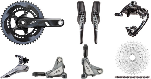 Force 22 FM 2x11 34-50 GXP Hydraulic Disc Brake Groupset - grey-black/172.5 mm 34-50, 11-32