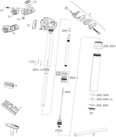 Piezas de repuesto para tijas de sillín Reverb AXS (A1 / 2020) - 200 h/universal
