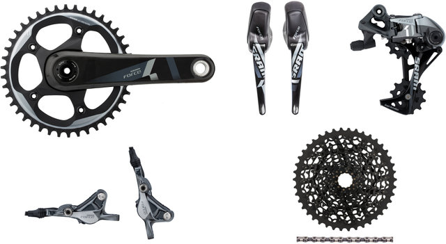 Force 1 PM 1x11 42 GXP Hydraulic Disc Brake Groupset - grey anodized/172.5 mm 42 tooth, 10-42