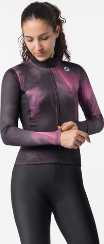 Castelli Prismatic Thermal L/S Women's Jersey - black deep bordeaux | S