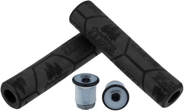 tune Grips and Bar End Plugs Set - black-silver/130 mm