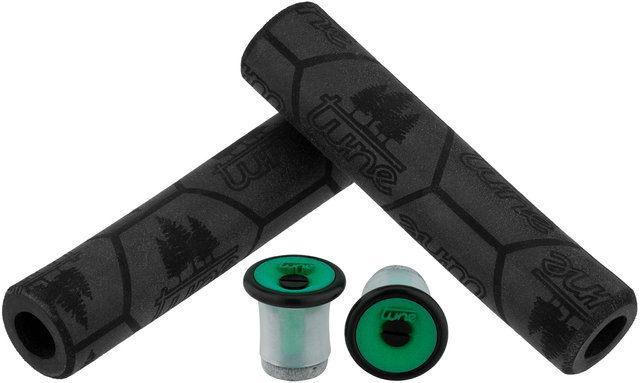 Set de Poignées et Embouts pour Guidon - noir-vert acide/130 mm