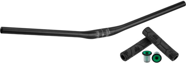 tune Kit de Guidon Courbé en Carbone MTB Low Riser - noir-vert acide/750 mm 9°