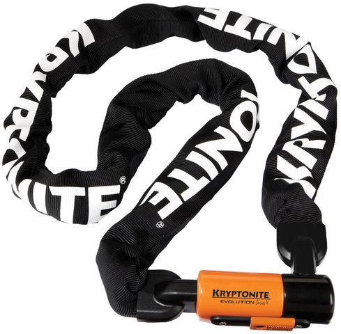 Kryptonite Chaîne Antivol Evolution 4 Integrated Chain - noir-orange-blanc/160 cm