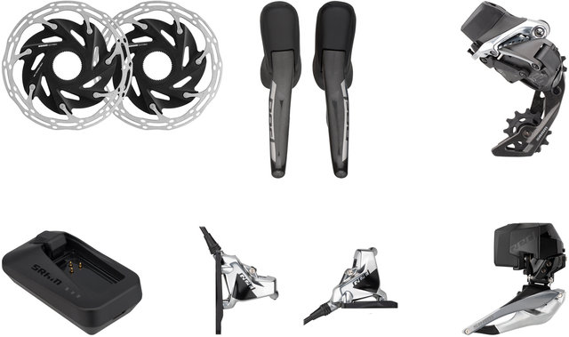 Red eTap AXS HRD FM 2x12-Speed Centre Lock Shifting Groupset - black/universal