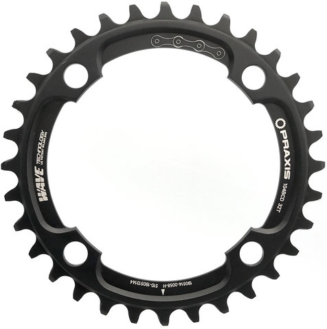 1x 104 BCD MTB Wave Tech Chainring - black/32 tooth