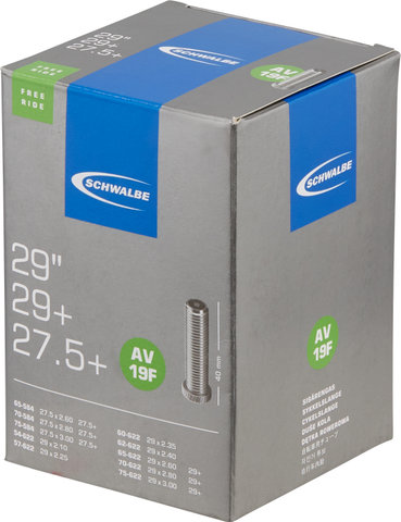 Schwalbe Chambre à Air 19F pour 27,5+/ 29/ 29+ - universal/Valve Schrader (AV)/65-584 à 75-584/28-29 x 2,10-3,0 AV 40 mm/40 