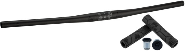 MTB Flatbar Carbon Handlebar Set - black-black/750 mm 9°