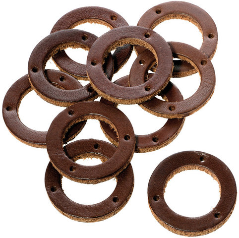 Leather Rings for Handlebar Grips - brown/universal