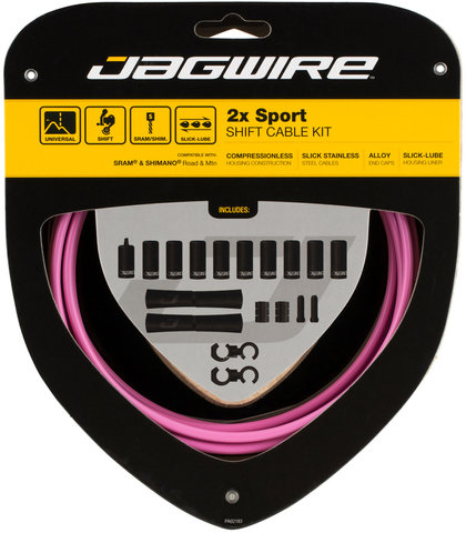 Jagwire Set de cables de cambios 2X Sport - rosa/universal