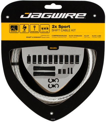 Jagwire Set de Câble de Vitesses 2X Sport - blanc/universal