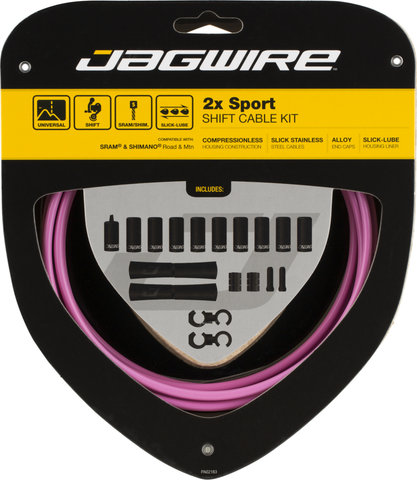 Jagwire Set de Câble de Vitesses 2X Sport - rose