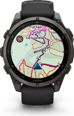 Garmin fēnix 9 AMOLED Sapphire DLC Titan 47 mm Multisport-Smartwatch - schwarz-carbongrau