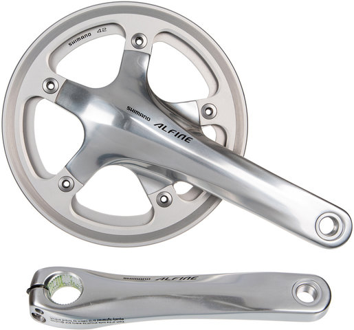 Shimano Alfine Kurbelgarnitur FC-S501 mit doppeltem Kettenschutzring - silber/170,0 mm 42 Zähne