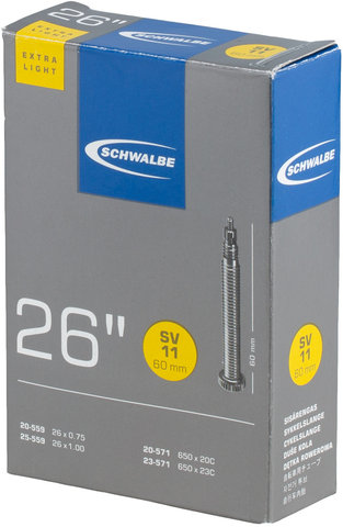 2x Schwalbe Schlauch Extra-Light 18-25/559-571 SV11-60 schwarz 10422363Fahrrad 
