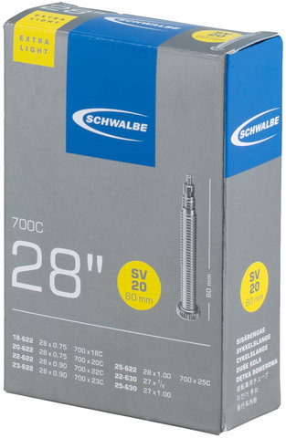 Schwalbe Cámara de aire 20 Extralight para 28" - universal/18/25-622/630 SV 60 mm