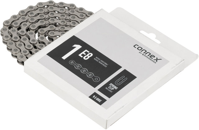 Catena Connex 1E8 Per E-bike, 1/2x1/8 E-25, 132 Maglie, Nichel Argento, Per Bici Elettriche