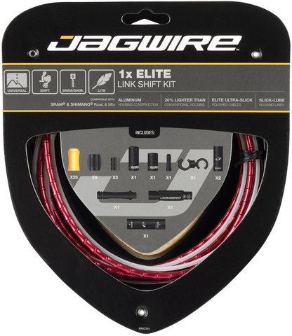 Jagwire 1X Elite Link Schaltzugset - red/universal