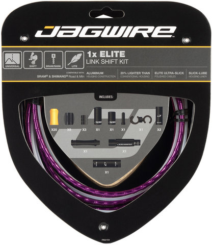 Jagwire Set de cables de cambios 1X Elite Link - limited purple/universal