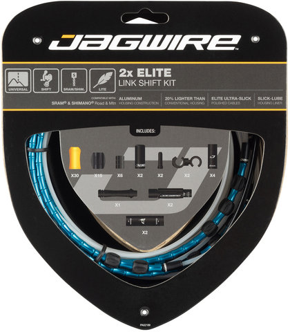 Jagwire 2X Elite Link Schaltzugset - blue/universal