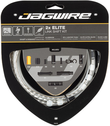 Jagwire Set de cables de cambios 2X Elite Link - silver/universal