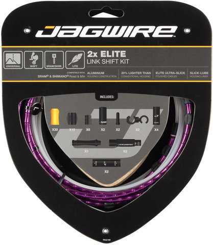 Jagwire 2X Elite Link Shifter Cable Set - limited purple/universal