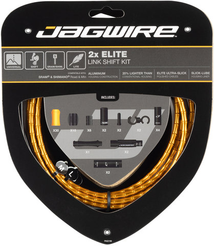 Jagwire Set de Câble de Vitesse 2X Elite Link - gold/universal