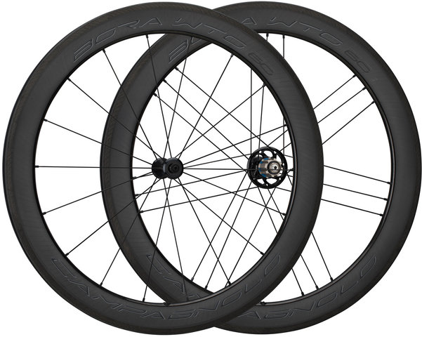 Bora WTO 60 Road 28" Laufradsatz - carbon-black/28" Satz (VR 9x100 + HR 10x130) Campa
