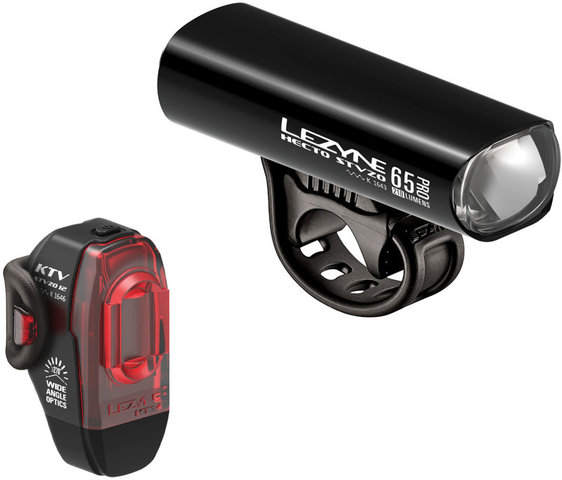 Lezyne Set de iluminación Hecto Drive Pro 65 + KTV Drive LED con aprob. StVZO - negro/universal