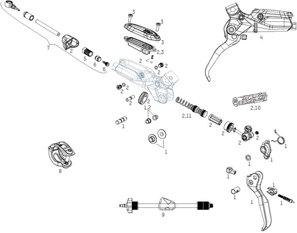 SRAM Pièces Détachées pour Levier de Frein G2 RSC (A1) (2020) - 6/universal