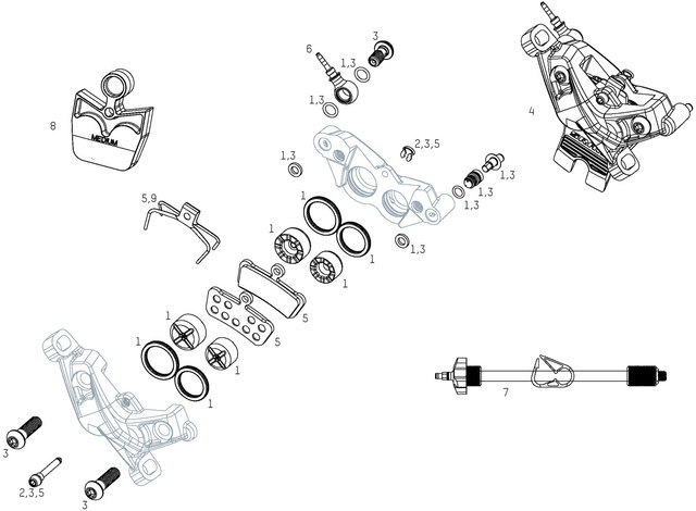 SRAM Piezas de repuesto para pinza de frenos G2 RSC (A1) (2020) - 7/universal