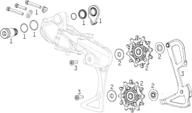 SRAM Ersatzteile GX DH 7-fach Schaltwerk (2019) - 2/schwarz