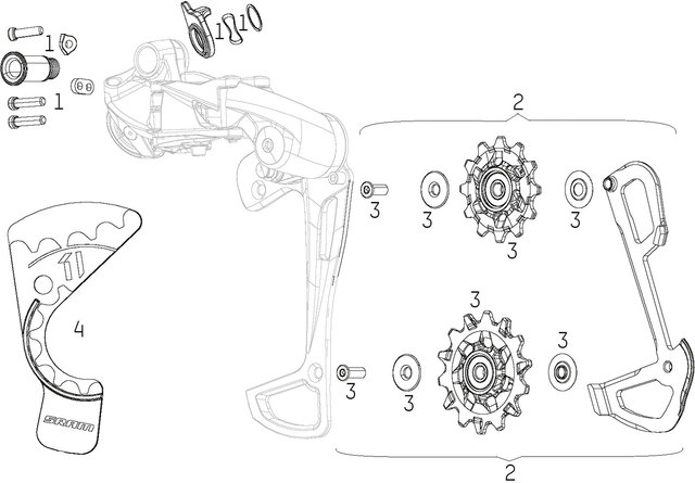 SRAM Piezas de repuesto para sistemas de cambios GX Eagle - 2/negro