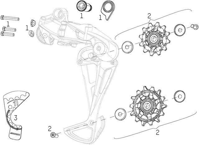 SRAM Piezas de repuesto para sistemas de cambios NX Eagle - 2/negro