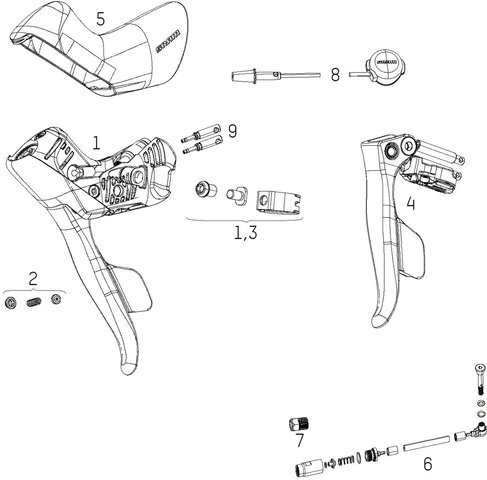 SRAM Ersatzteile Red / Force eTap AXS HRD Schaltbremshebel - 9/universal