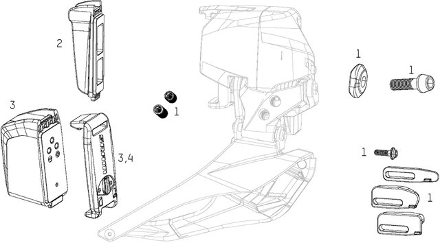 SRAM Red / Force eTap AXS Front Derailleur Spare Parts - 3/black
