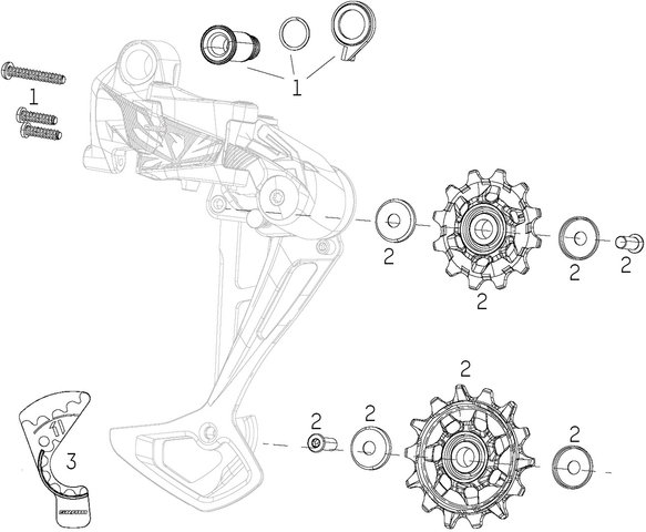 SRAM SX Eagle Rear Derailleur Spare Parts - 2/black