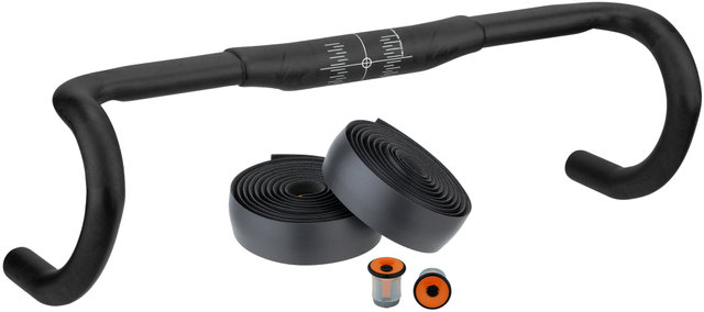 Kit de Guidon Route Carbone - noir-orange/42 cm