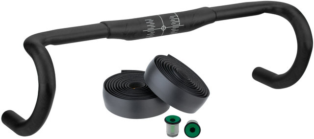 Kit de Guidon Route Carbone - noir-vert acide/42 cm