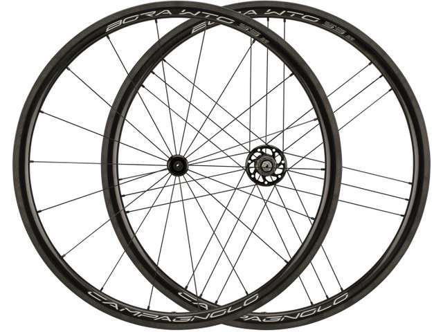 Juego de ruedas Bora WTO 33 Carbon 28" - black-bright label/28" set (RD 9x100 + RT 10x130) Campa