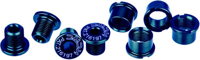 KCNC Set de tornillos de platos MTB M8 largo - azul/universal