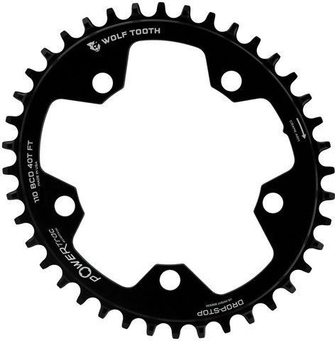 Wolf Tooth Components Elliptical 110 BCD Gravel / CX / Road Chainring - black/40 tooth